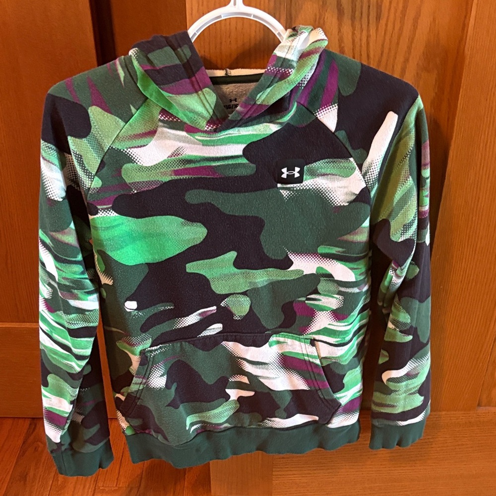 Under Armour Kids Camo Hoodie - Green and Purple